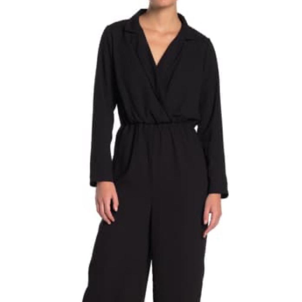Good Luck Gem Long Sleeve Collard Jumpsuit Size Medium Petite